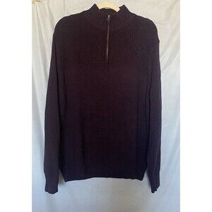 Dockers Men's 1/4 Zip Long Sleeve Cotton Ribbed Henley Knit Sweater Sz. L